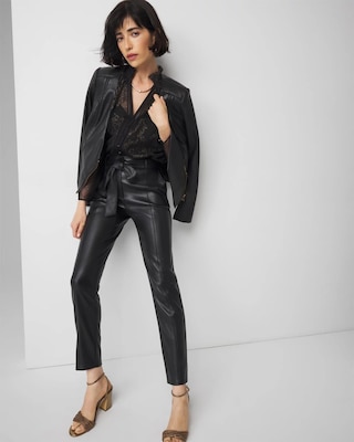 Extra High-Rise Tapered Faux Leather Pants | White House